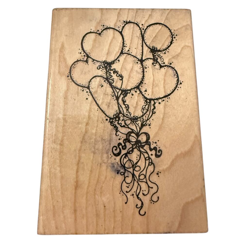 DOTS Confetti Balloons Bunch  U117 Large Rubber Stamp